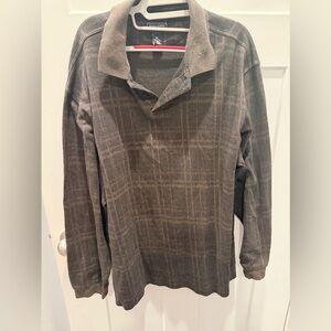 Saddlebred Big Tall XLT Gray Fleece Pullover Stain Resistant Pockets Casual